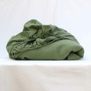 Linnen-hoeslaken-groen - Woodland Green - Webshop Casa Comodo