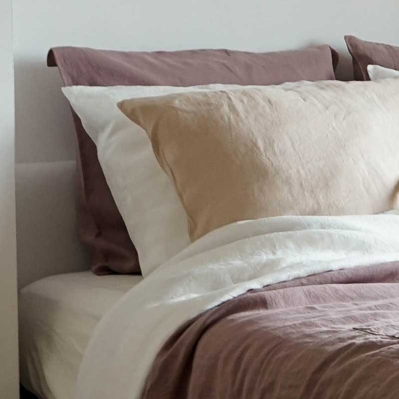 various colors of linen pillowcases